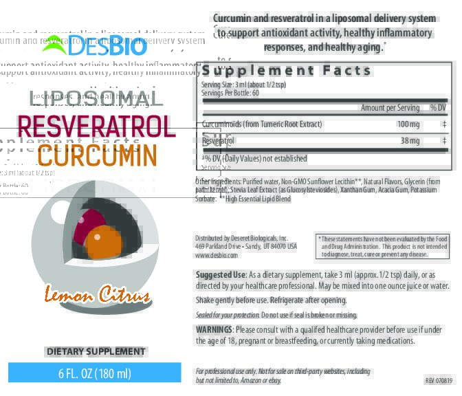 DesBio Liposomal Resveratrol and Curcumin 6oz. Energy Healing