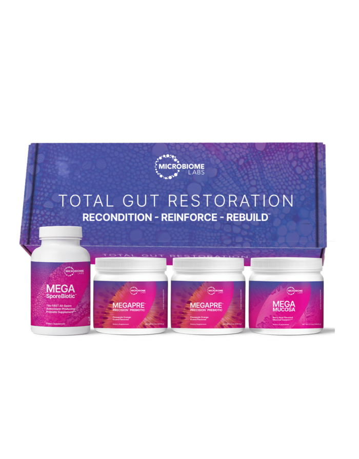 MicroBiome Labs Total Gut Restoration Kit promote a protective gut barrier Microbiome Labs Gut Restoration Kit