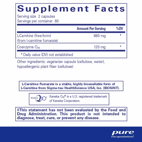 CoQ10 l-Carnitine Fumarate by Pure Encapsulations